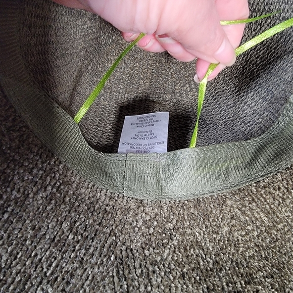 NEW Olive Green Soft Floppy Hat Womens One Size Brien Faux Leather Trim Boho - Picture 13 of 16